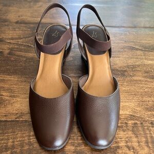 Life Stride Women's Brown Leanne Ankle Strap Wedge Shoes Size 9M